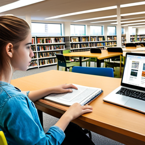 Home 25 **
Interior design student studying intently at a desk in a bright, modern library. Books and BIM software visible on the laptop screen. Focus on concentration and a well-organized study space. AdSense ad subtly displayed on a nearby digital screen.
**