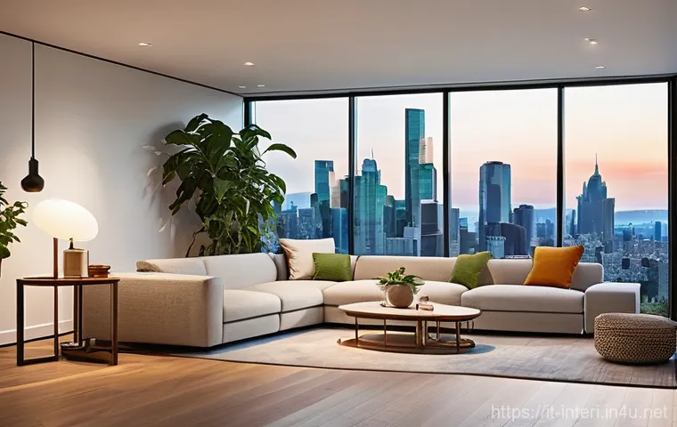 실내건축 실무에서 사용하는 소프트웨어 - **Prompt for a Modern Living Room:**
    "A sleek, minimalist modern living room with large, floor-t...