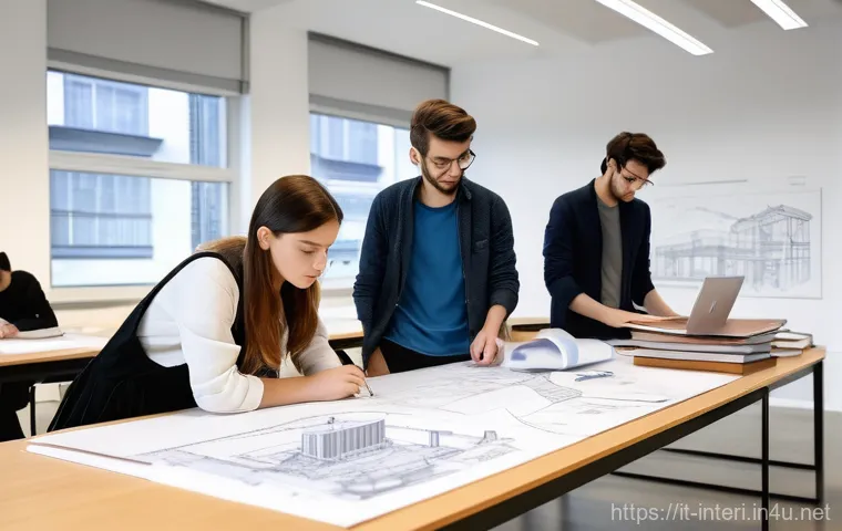 실내건축기사 실기 준비 과정의 모든 것 - **Intense Architecture Exam Preparation in an Italian Studio**
    A group of diverse architecture s...