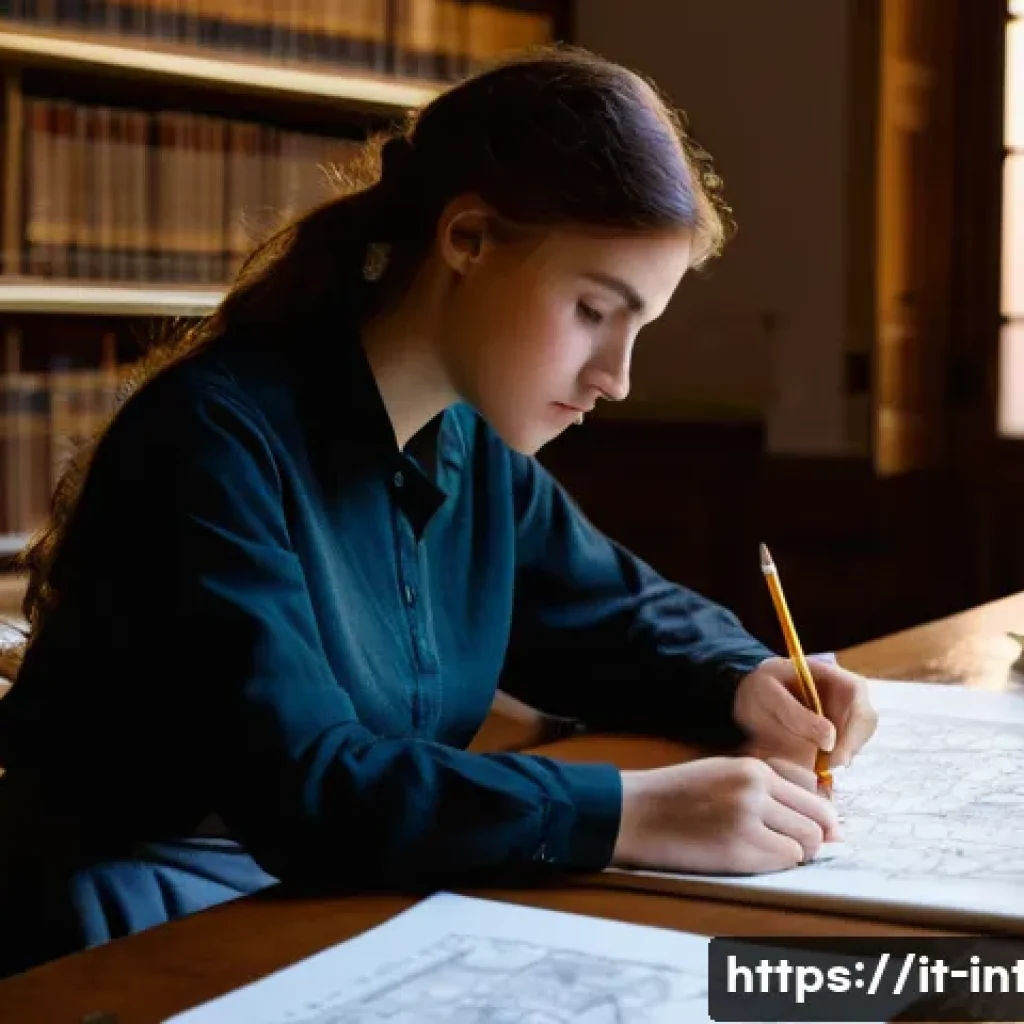 실내건축기사 자격증 시험 응시료 정보 - **"The Aspiring Architect's Final Challenge"**: A highly focused young woman, an Italian architectur...