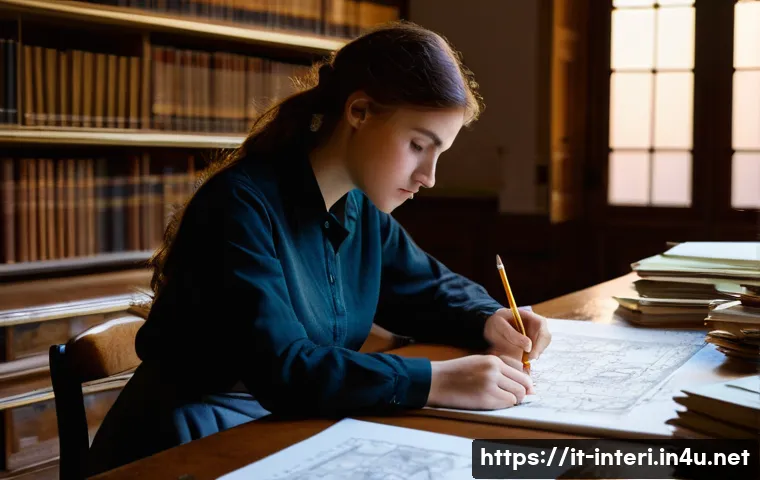 실내건축기사 자격증 시험 응시료 정보 - **"The Aspiring Architect's Final Challenge"**: A highly focused young woman, an Italian architectur...