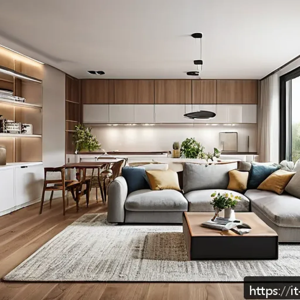실내건축 시공에서 발생하는 문제와 해결법 - A modern, stylish small living room interior optimized for limited space, featuring multifunctional ...