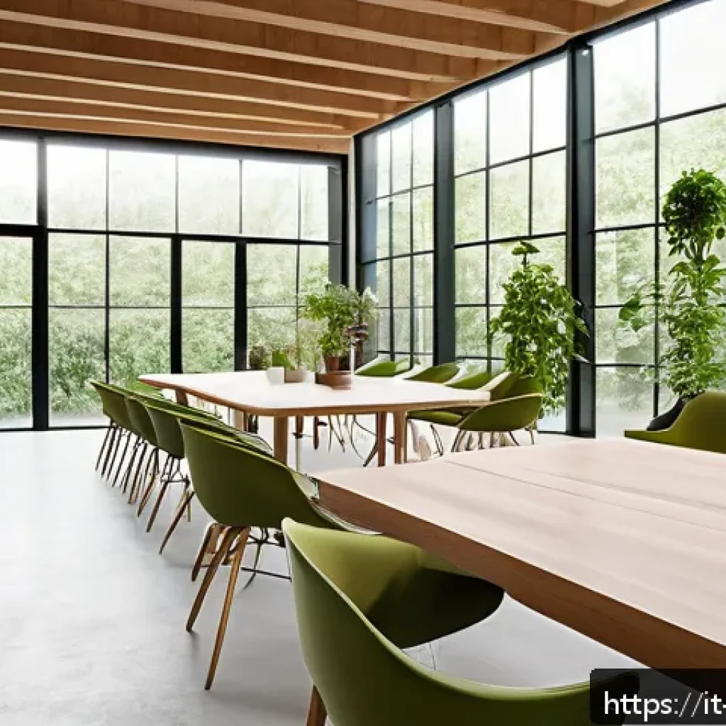 실내건축기사 자격증과 관련된 필수 서적 - A modern sustainable interior design studio with large south-facing windows maximizing natural light...