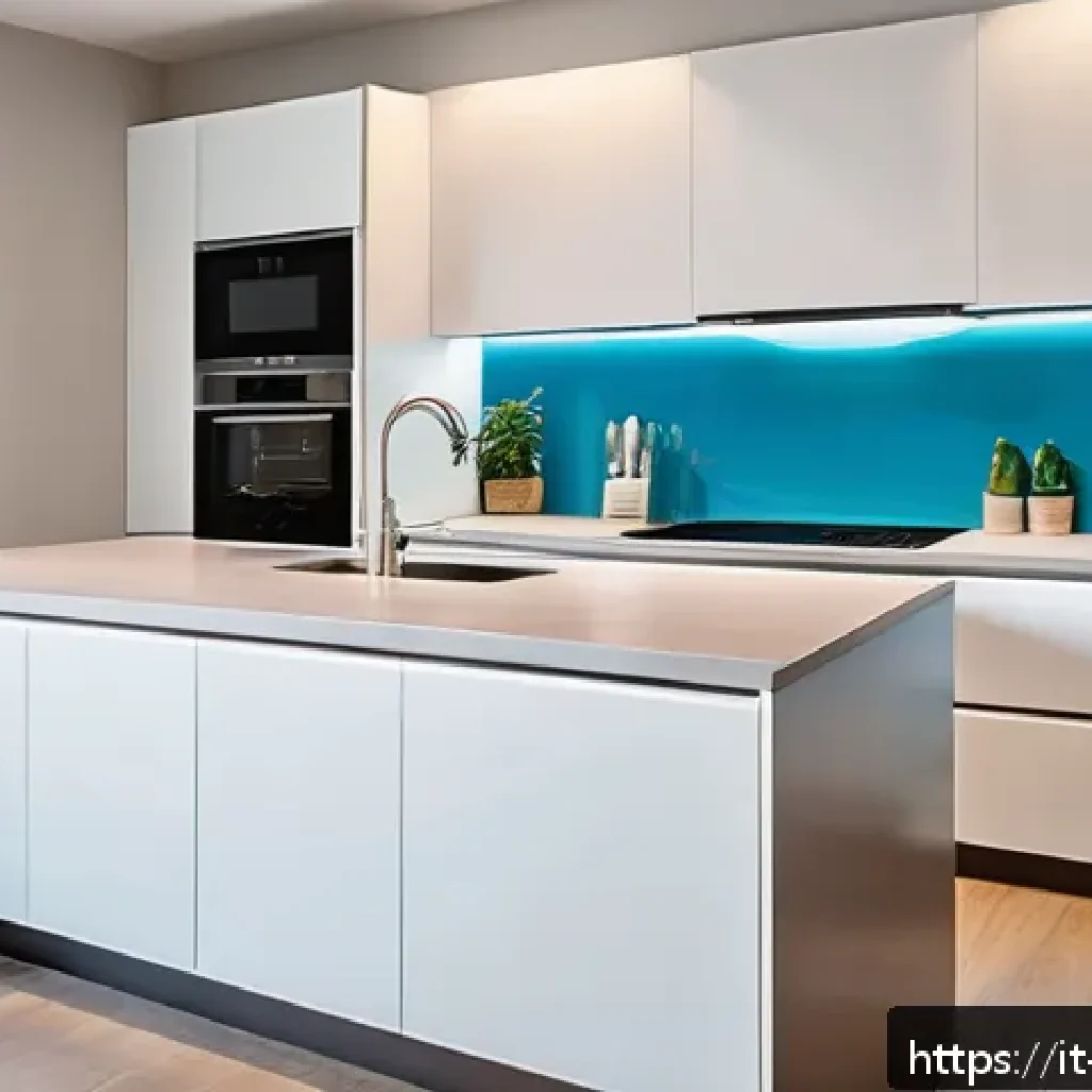 실내건축과 관련된 전문 서적 리뷰 - A modern Italian kitchen interior featuring durable quartz countertops and high-quality laminate cab...