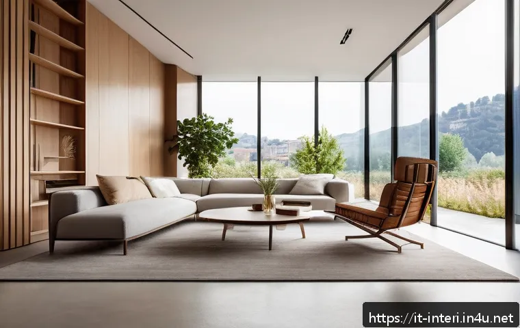 실내건축 실습에서 배울 수 있는 기술들 - A modern Italian interior design studio filled with natural light streaming through large windows, s...