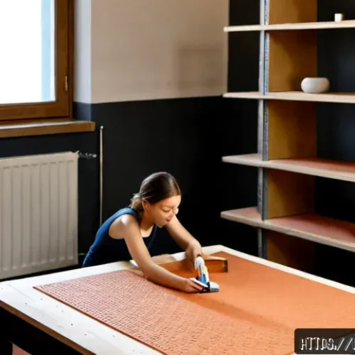 Home 17 실내건축 실습에서 배우는 디테일 - Photorealistic interior architecture workshop in Milan, Italy, a young adult student carefully assem...